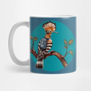 a stylized hoopoe bird Mug
